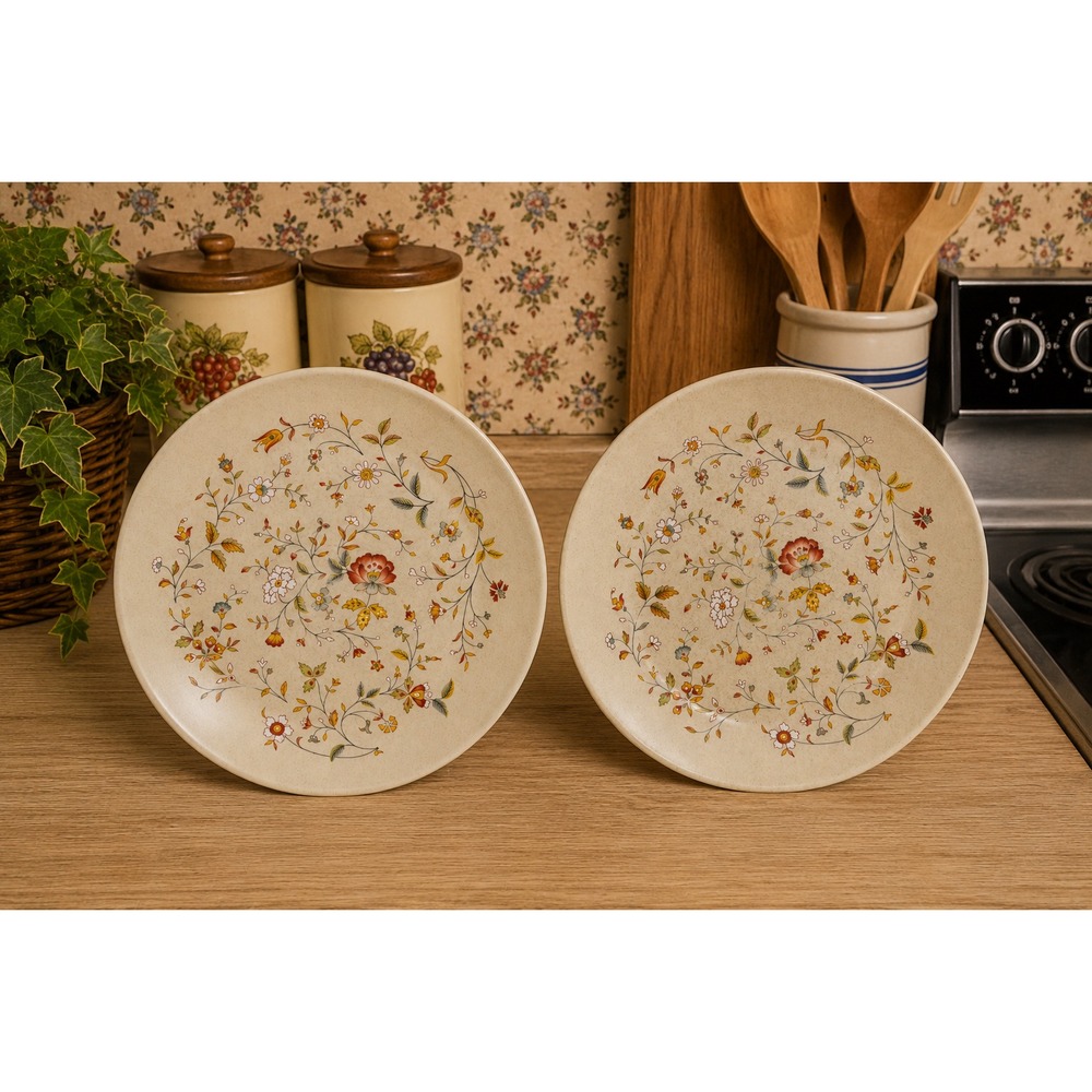 VTG Temper-Ware by Lenox 2 Salad Plates 8" each, Merriment Floral,  USA